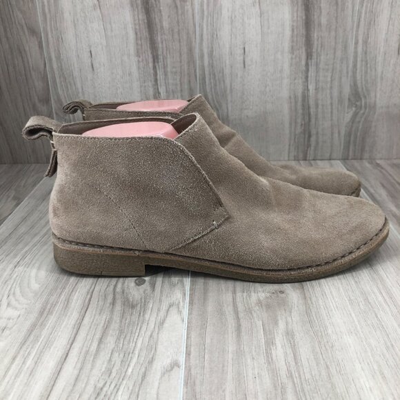 Dolce Vita Ankle Boots Womens 11 Findley Tan Suede Slip On Booties - Picture 1 of 11